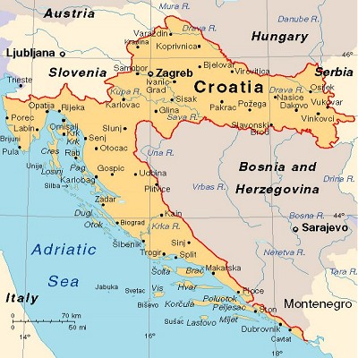Хорватия, карта