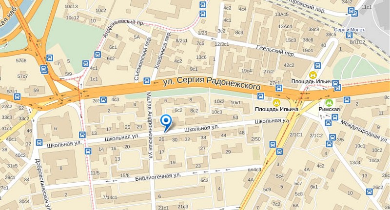Школьная улица на карте Москвы