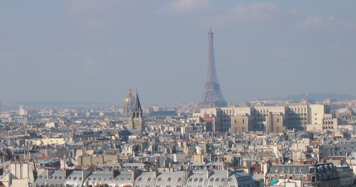 панорама Парижа, вид с Нотр-Дам
