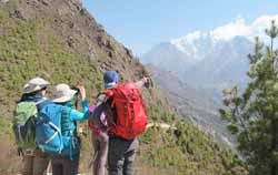 российские туристы в Гималаях