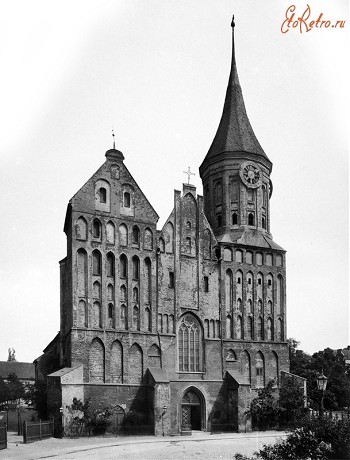 Вид на старый Кафедральный собор в Кенигсберге