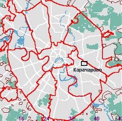 Расположение Карачарово на общей карте Москвы