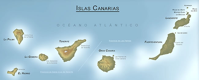 Канарские острова на карте