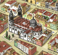 рисунок Кафедрального собора на  3-D карте