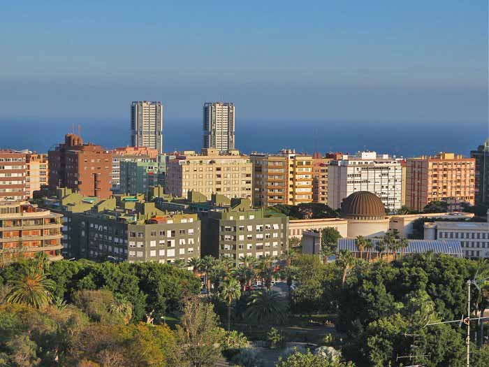 Санта Крус де Тенерифе, вид сверху на город и море